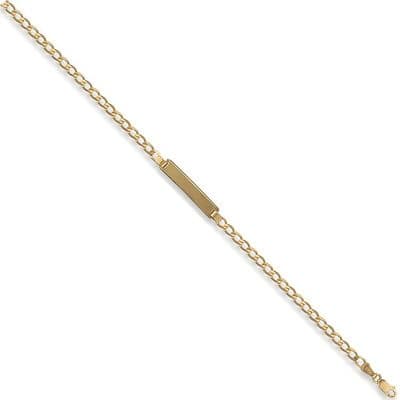 9ct Yellow Gold 6 inch 3.5mm Childrens Curb Identity Bracelet