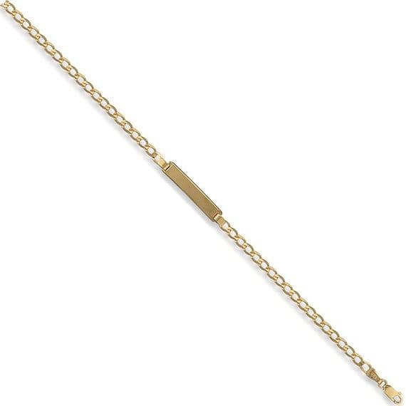 9ct Yellow Gold 6 inch 3.5mm Childrens Curb Identity Bracelet