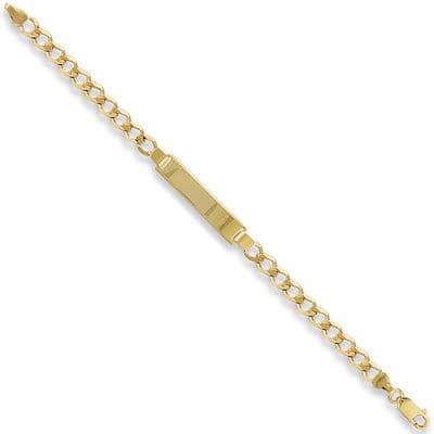 9ct Yellow Gold 6 inch 5mm Childrens Curb Identity Bracelet