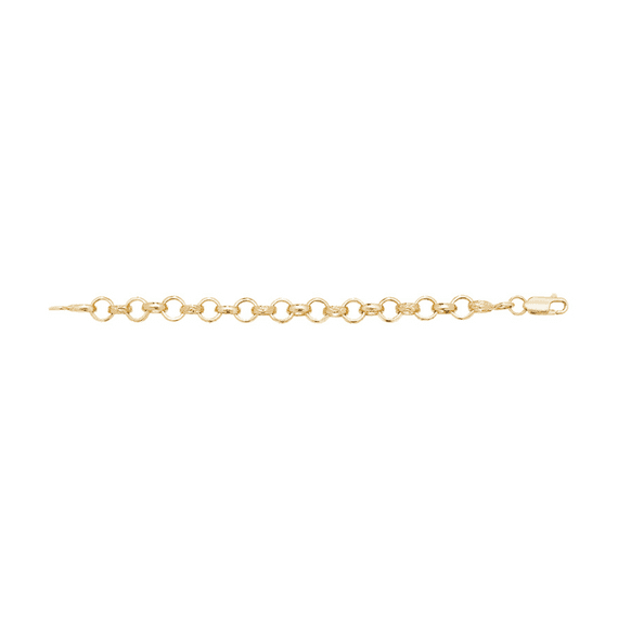 9ct Yellow Gold 6.5 Inch Children's 6mm Plain & Engraved Belcher Bracelet