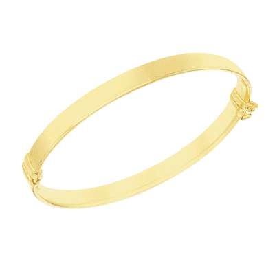 9ct Yellow Gold 6mm Plain Hinged Bangle