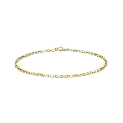 9ct Yellow Gold 7 Inch 2mm Plain Round Belcher Bracelet