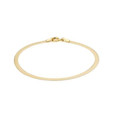 9ct Yellow Gold 7 inch 3mm Herringbone Bracelet