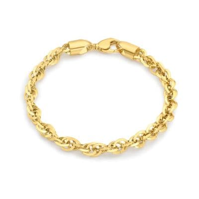 9ct Yellow Gold 7 Inch 5.4mm Prince Of Wales Bracelet