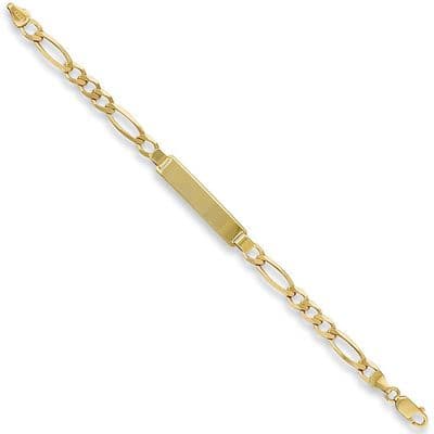 9ct Yellow Gold 7 Inch 5.5g Ladies Figaro Identity Bracelet