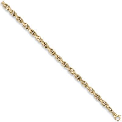 9ct Yellow Gold 7 Inch 5.7mm Hollow Prince Of Wales Bracelet