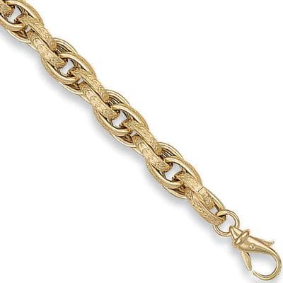 9ct Yellow Gold 7 Inch 8.5mm Hollow Prince Of Wales Bracelet