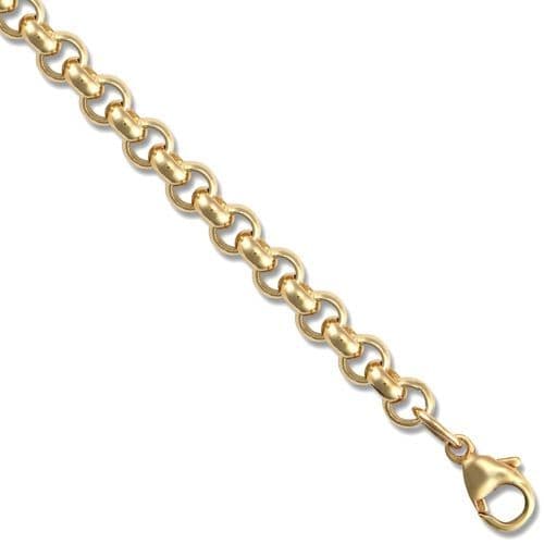 9ct Yellow Gold 7.5 Inch 5mm Round Belcher Bracelet