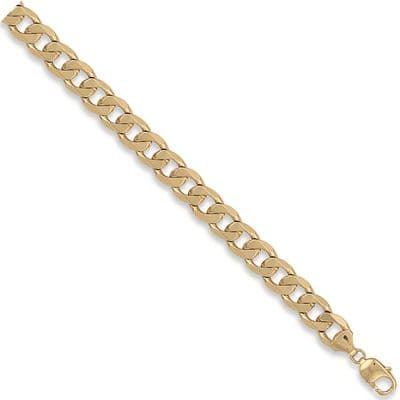 9ct Yellow Gold 8 Inch 10.8mm Solid Curb Bracelet