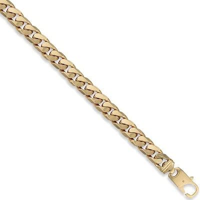 9ct Yellow Gold 8 Inch 11mm Tight Link Curb Bracelet