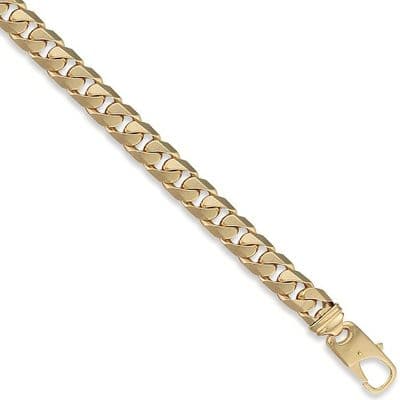 9ct Yellow Gold 8 Inch 12mm Tight Link Curb Bracelet