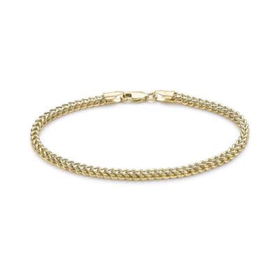 9ct Yellow Gold 8 Inch 2mm Franco Bracelet