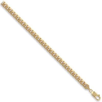 9ct Yellow Gold 8 Inch 5.4mm Miami Link Curb Chain Bracelet