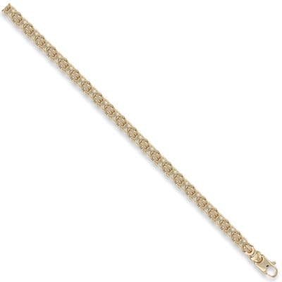 9ct Yellow Gold 8 Inch 5.8mm Flat Byzantine Bracelet