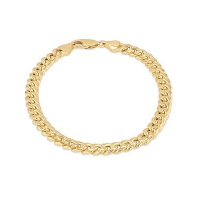 9ct Yellow Gold 8 Inch 6mm Cuban Curb Bracelet