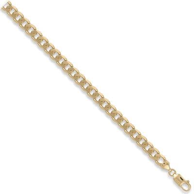 9ct Yellow Gold 8 Inch 7.8mm Solid Curb Bracelet