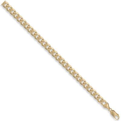 9ct Yellow Gold 8 Inch 7mm Solid Curb Bracelet