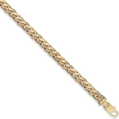 9ct Yellow Gold 8 Inch 9mm Tight Link Curb Bracelet