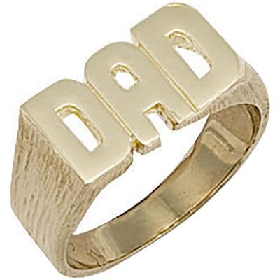 9ct Yellow Gold Barked Dad Ring