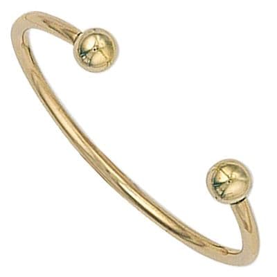 9ct Yellow Gold Childrens 2mm Solid Torque Bangle