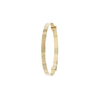 9ct Yellow Gold Childrens 3mm Little Princess Expandable Bangle