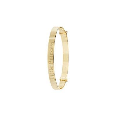9ct Yellow Gold Childrens 4mm Little Princess Expandable Bangle