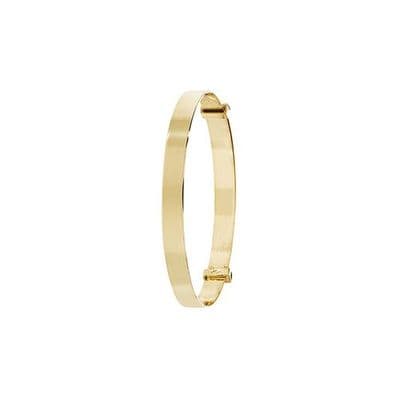 9ct Yellow Gold Childrens 4mm Plain Expandable Bangle