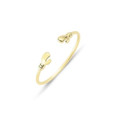 9ct Yellow Gold Childrens Boxing Gloves Torque Bangle