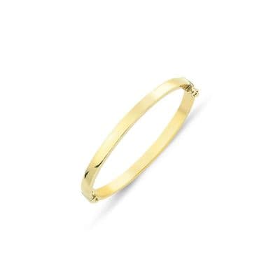 9ct Yellow Gold Childrens Plain Hinged Bangle