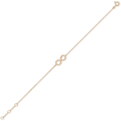 9ct Yellow Gold Cubic Zirconia Infinity Bracelet