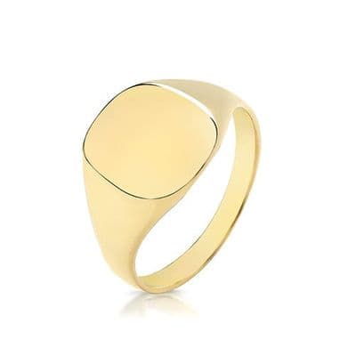 9ct Yellow Gold Cushion 4g Plain Signet Ring
