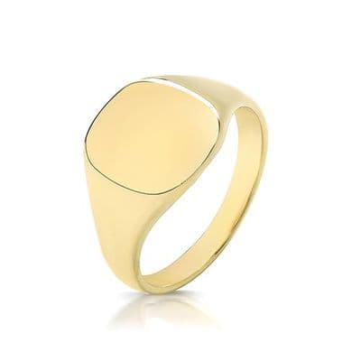 9ct Yellow Gold Cushion 6g Plain Signet Ring