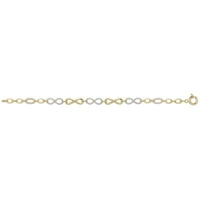 9ct Yellow Gold CZ Infinity Bracelet