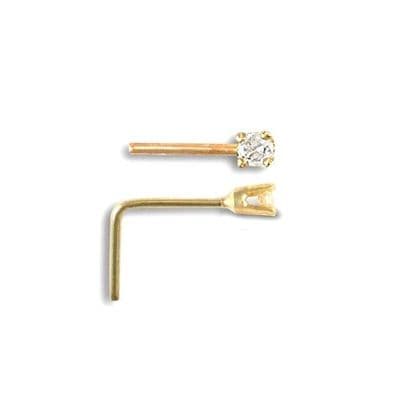 9ct Yellow Gold Diamond Set Nose Stud