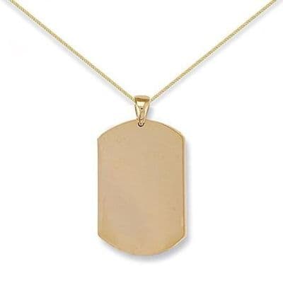 9ct Yellow Gold Dog Tag