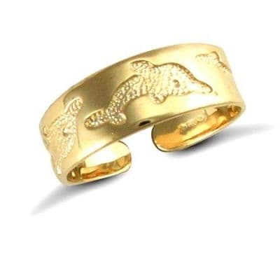 9ct Yellow Gold Dolphin Toe Ring