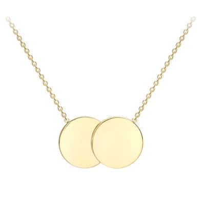 9ct Yellow Gold Double Disc Coin Adjustable Necklace