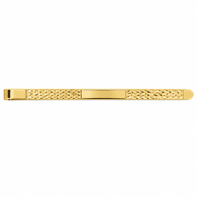 9ct Yellow Gold Engine Turned Tie Slide