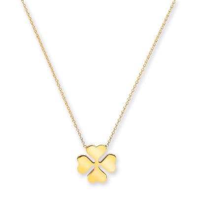9ct Yellow Gold Four Leaf Clover Necklace