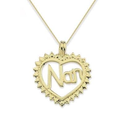 9ct Yellow Gold Heart Nan Pendant