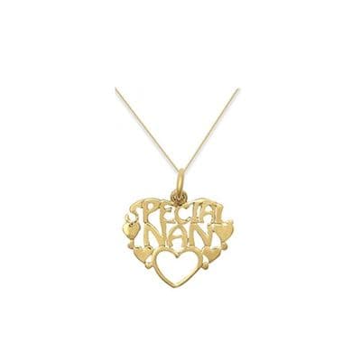 9ct Yellow Gold Heart Special Nan Pendant