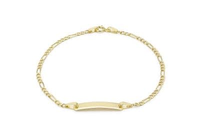 9ct Yellow Gold Hollow Figaro 17mm x 4.5mm ID Bracelet 15cm/6