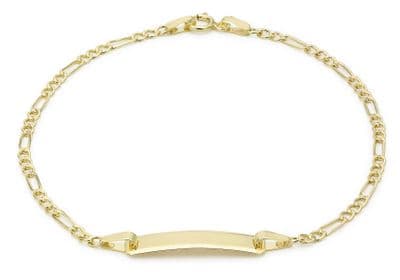 9ct Yellow Gold Hollow Figaro 17mm x 4.5mm ID Bracelet 18cm/7