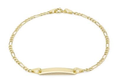 9ct Yellow Gold Hollow Figaro 19.5mm x 5mm ID Bracelet 18cm/7