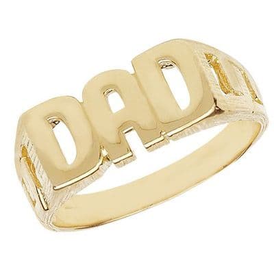 9ct Yellow Gold ID Sides Dad Ring