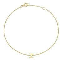 9ct Yellow Gold Initial Letter Adjustable Bracelet