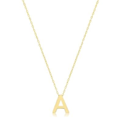 9ct Yellow Gold Initial  Letter Necklace
