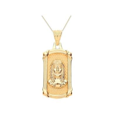 9ct Yellow Gold Jesus Dog Tag Pendant