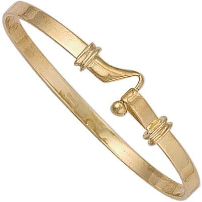 9ct Yellow Gold Mens Hook Bangle