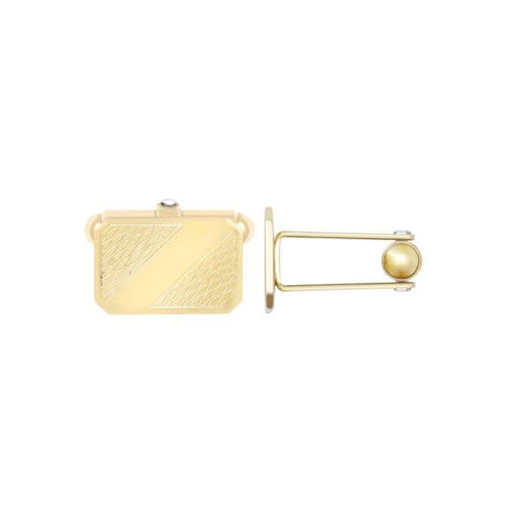 9ct Yellow Gold Oblong Cufflinks